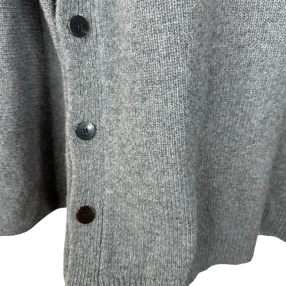 Theory New Button Tunic Sweater Gray Wool Cashmere Small